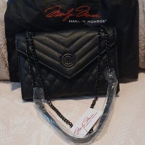 Marilyn Monroe Black Quilted Shoulder Bag